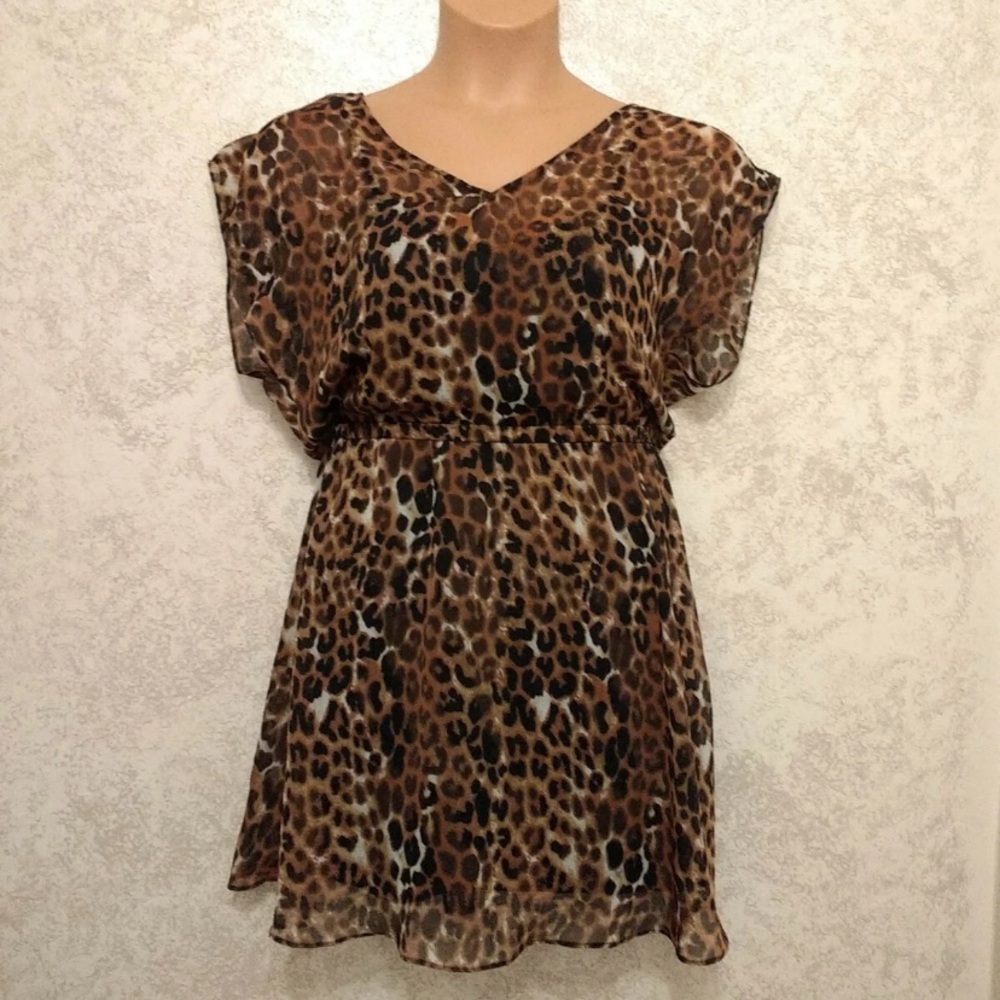 Express Leopard Print Midi Dress